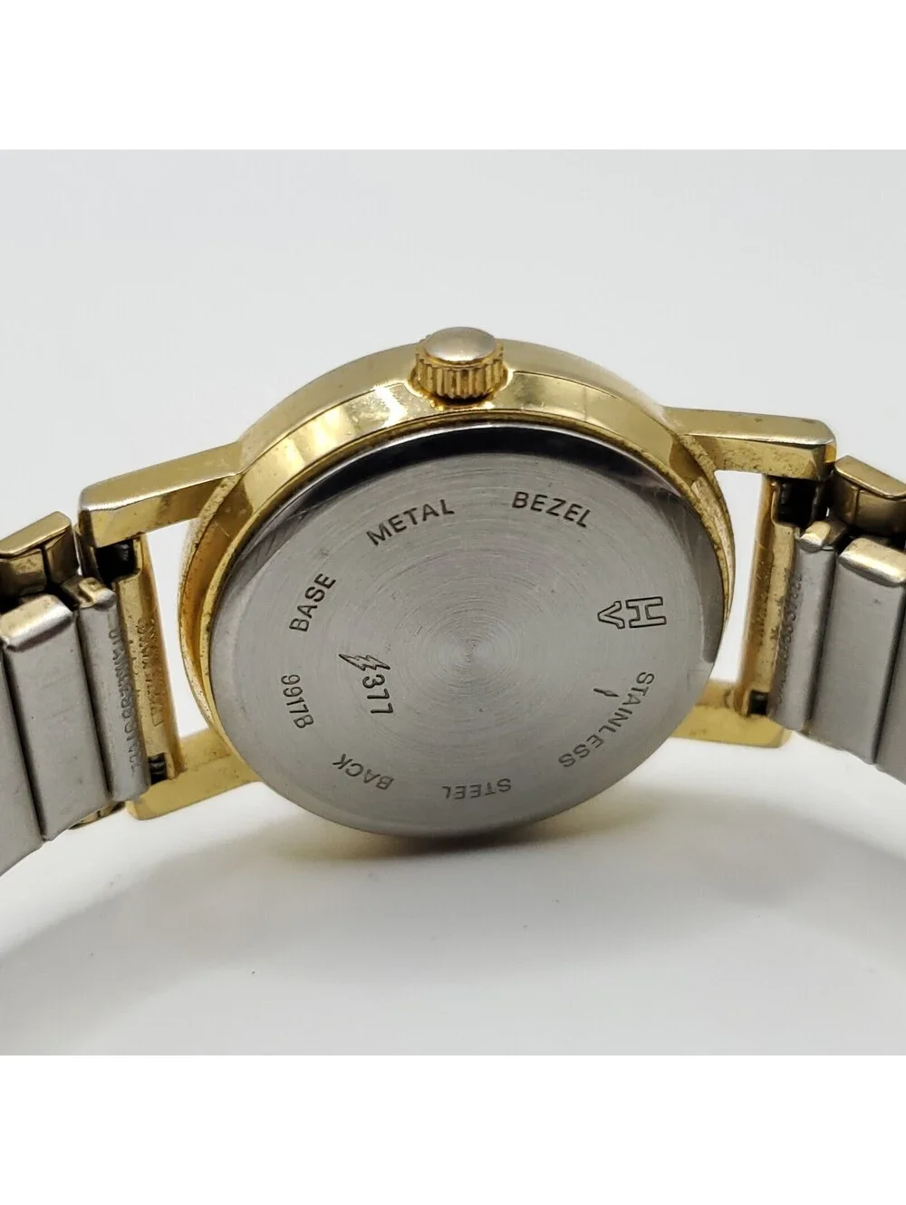 Helbros Invincible Quartz Womens Watch 25mm New Battery White Dial Gold Tone